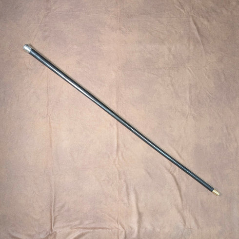 1889 年英國古董黑軸純銀圓柄輕便手杖 88 厘米