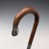 1906 British antique brown shaft, curved handle, pure silver decoration, walking stick, 80cm