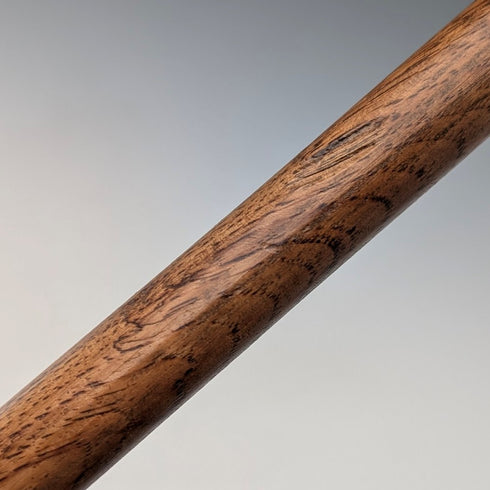1906 British antique brown shaft, curved handle, pure silver decoration, walking stick, 80cm