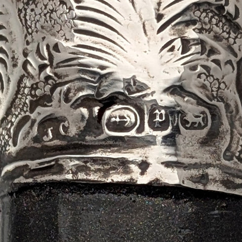 1889 年英國古董黑軸純銀圓柄輕便手杖 88 厘米