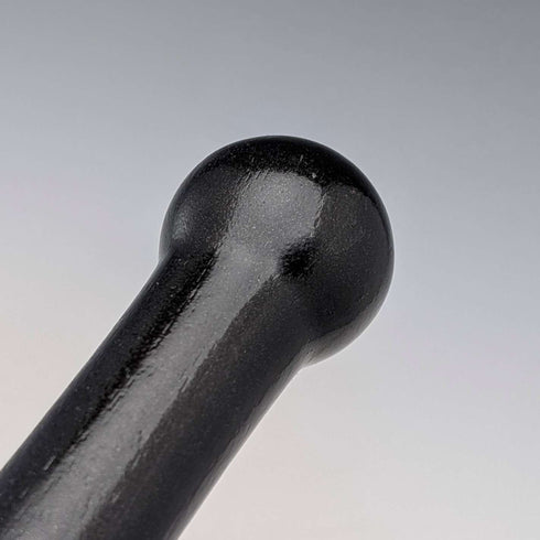 Vintage black shaft rondelle handle walking stick 85cm