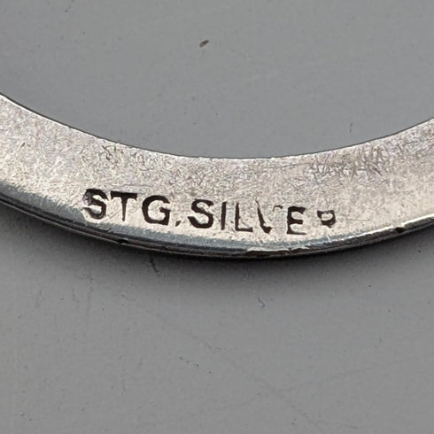 ヴィンテージ 純銀製 マーカサイト フローラル装飾 丸型ブローチ