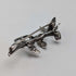 Vintage Silver Floral Decorated Purple Stone Twig Brooch