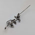 Vintage Silver Floral Decorated Purple Stone Twig Brooch