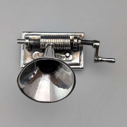 Italian vintage sterling silver gramophone miniature 31g MEDUSA ORO