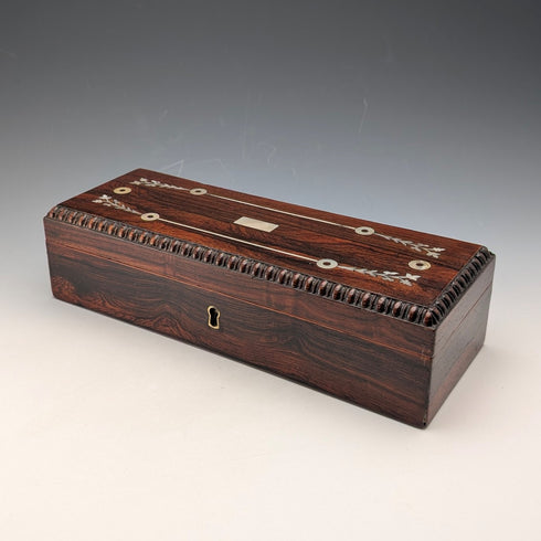 20世紀初頭アンティーク 白蝶貝象嵌 木製グローブボックス