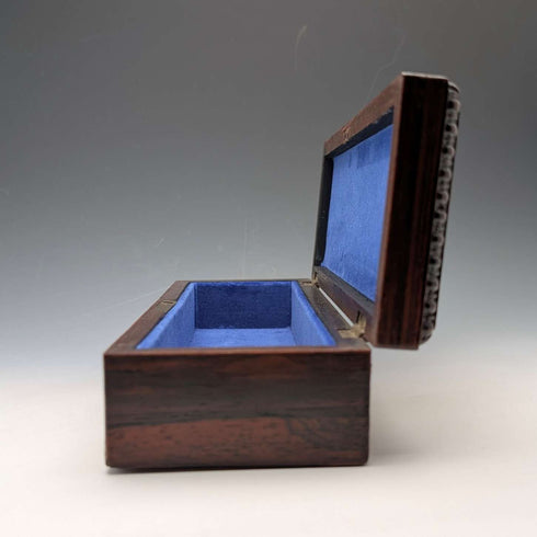 Early 20th century antique white mother-of-pearl inlaid wooden glove box