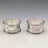 1905 British antique sterling silver napkin rings, pair, 42g, Martin & Hall, case included