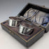 1905 British antique sterling silver napkin rings, pair, 42g, Martin & Hall, case included
