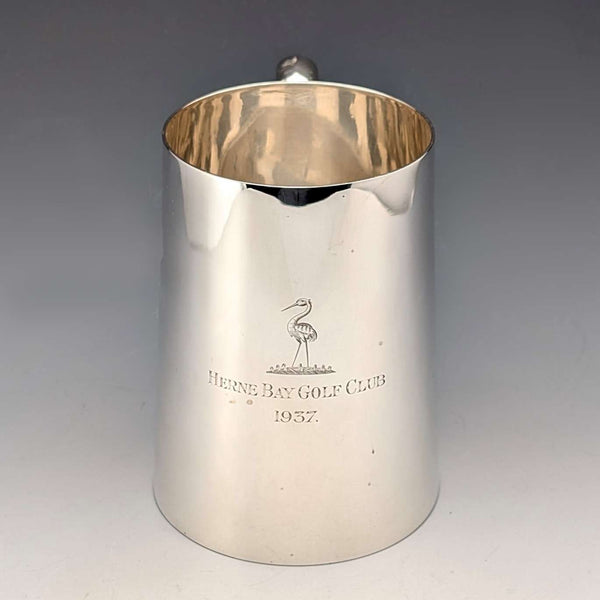 1936 British Vintage Sterling Silver Pint Mug 296g Henry Hodson Plante