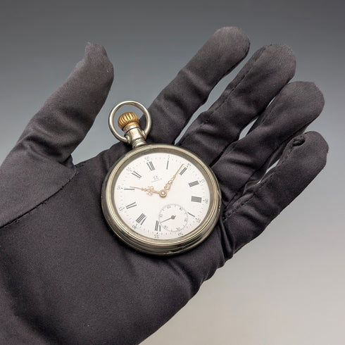 1910年頃 アンティーク オメガ 懐中時計 直径53mm 合金ケース 動作良好