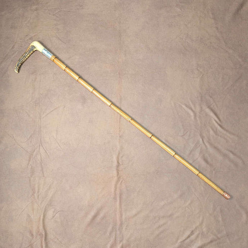 1906年 英国アンティーク タンシャフト アントラークラッチハンドル ステッキ 杖 80cm