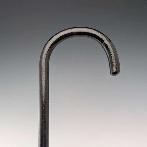 1920s Antique Black Shaft Bent Handle Walking Stick 91cm