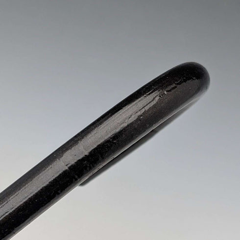 1920s Antique Black Shaft Bent Handle Walking Stick 91cm