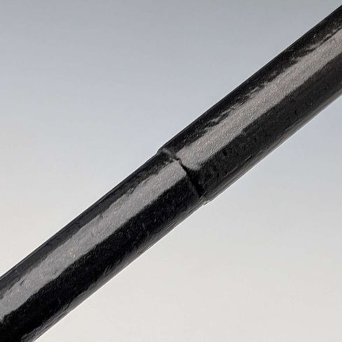 1920s Antique Black Shaft Bent Handle Walking Stick 91cm