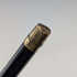 1920s Antique Black Shaft Bent Handle Walking Stick 91cm