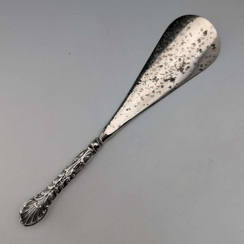 1905年 英国アンティーク 純銀ハンドル シューホーン 靴べらWilliam Devenport
