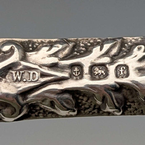 1905年 英国アンティーク 純銀ハンドル シューホーン 靴べらWilliam Devenport