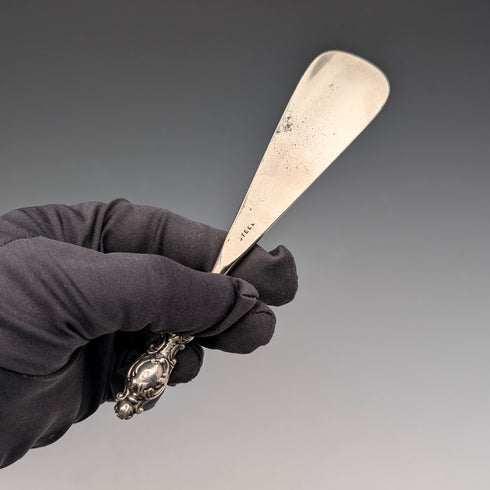 1901年 英国アンティーク 純銀ハンドル シューホーン 靴べら Levi&Salaman