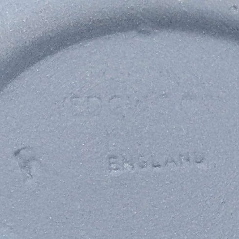 British vintage Wedgwood Jasperware egg-shaped box for small items, pale blue