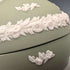 British Vintage Wedgwood Jasperware Egg-Shaped Trinket Box, Green