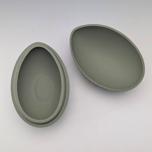 英国ヴィンテージ ウェッジウッド ジャスパーウェア製 卵型ボックス 小物入れ グリーン