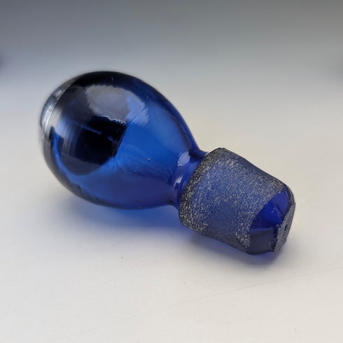 復古美國鈷藍色鍍銀醒酒杯 4 件套