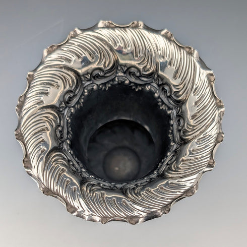 1900 British antique sterling silver vase base, total weight 203g, Fenton Brothers