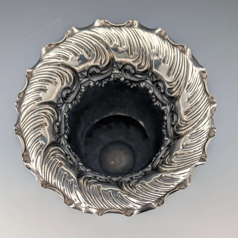 1900 British antique sterling silver vase base, total weight 203g, Fenton Brothers