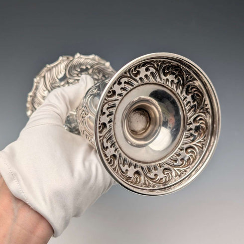 1900 British antique sterling silver vase base, total weight 203g, Fenton Brothers