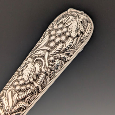 初期ビクトリアン 英国アンティーク 純銀ハンドル デザートカトラリー5ペア Aaron Hadfield