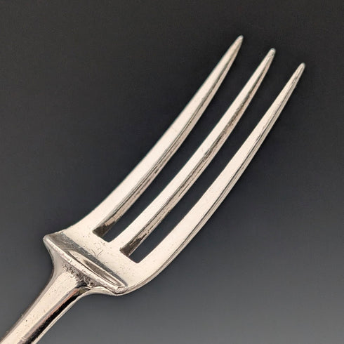 初期ビクトリアン 英国アンティーク 純銀ハンドル デザートカトラリー5ペア Aaron Hadfield