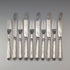 1923 British Antique Pure Silver Handle Dessert Cutlery 5 Pair Yates Brothers Wooden Box