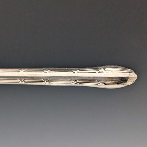 1923 British Antique Pure Silver Handle Dessert Cutlery 5 Pair Yates Brothers Wooden Box