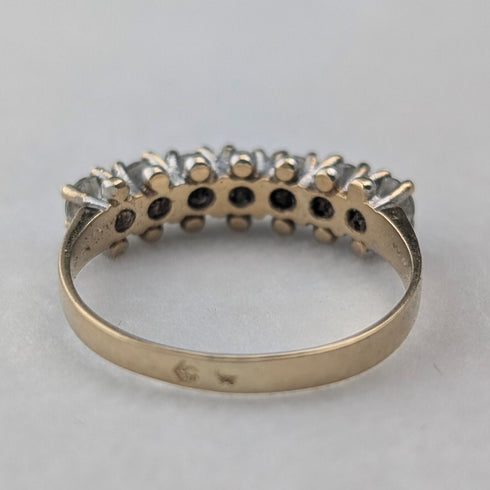 アンティーク ジュエリー K9ゴールド 7連スピネル リング 2.2g(12号) 指輪