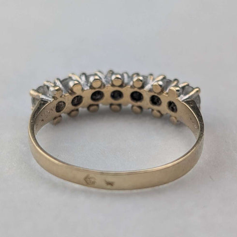 Antique Jewelry K9 Gold 7 Row Spinel Ring 2.2g (Size 12)