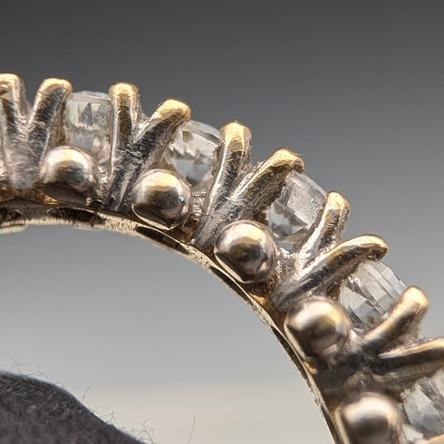 アンティーク ジュエリー K9ゴールド 7連スピネル リング 2.2g(12号) 指輪