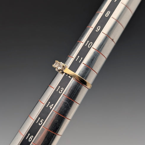 アンティーク ジュエリー K9ゴールド 7連スピネル リング 2.2g(12号) 指輪