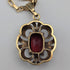 ヴィンテージ ゴールドプレート製 レッドストーン ペンダント ネックレス付