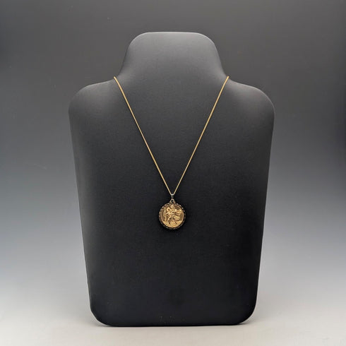 ヴィンテージ ロールドゴールド製 聖クリストファー メダイペンダント ネックレス付