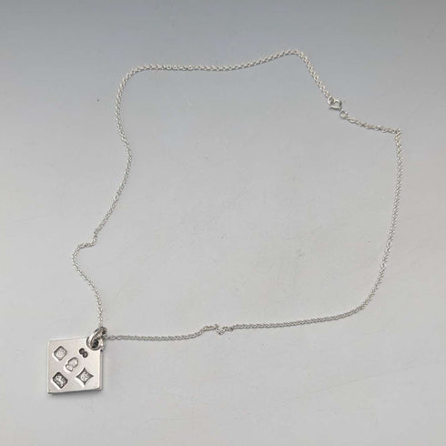 1977 British pure silver Jubilee ingot pendant, 19.7g, with pure silver necklace, RX