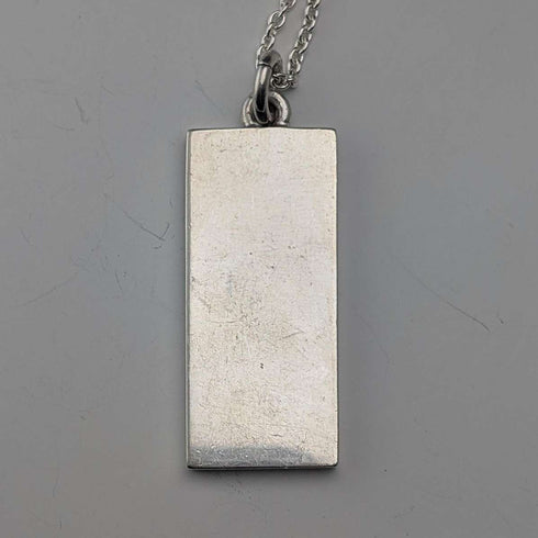 1977 British pure silver Jubilee ingot pendant, 20.1g, with pure silver necklace, RJ
