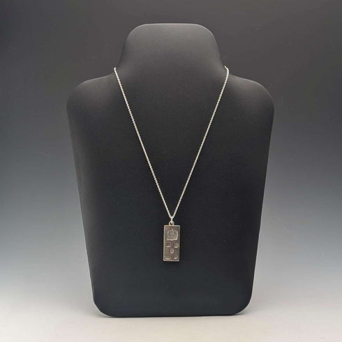 1977 British pure silver Jubilee ingot pendant, 20.1g, with pure silver necklace, RJ