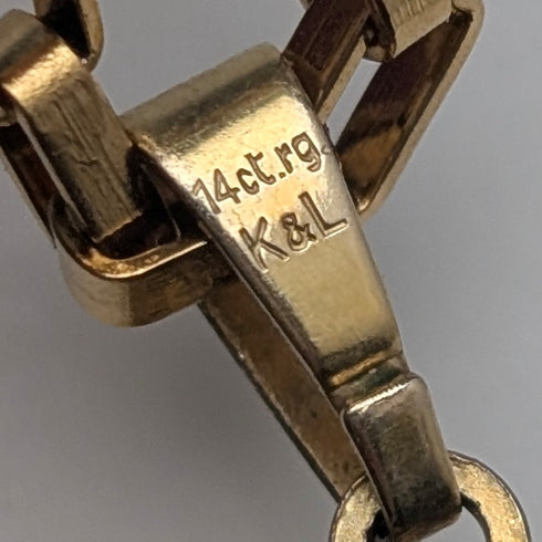 ヴィンテージ ロールドゴールド製 カットストーン ペンダント ネックレス付