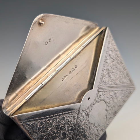 1909 年英國古董純銀信封式卡片盒,57 克,Adie&Lovekin