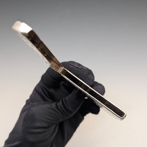 1849年 英国アンティーク スクロール彫刻 純銀製カードケース 71g Taylor&Perry