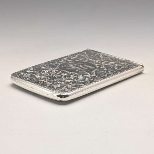 1897 British antique sterling silver sliding card case 80g Henry Williamson