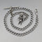 Circa 1900 British antique sterling silver long Albert chain 48g clown charm fob