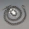 Circa 1900 British antique sterling silver Albert chain, 53g, sterling silver large medal fob