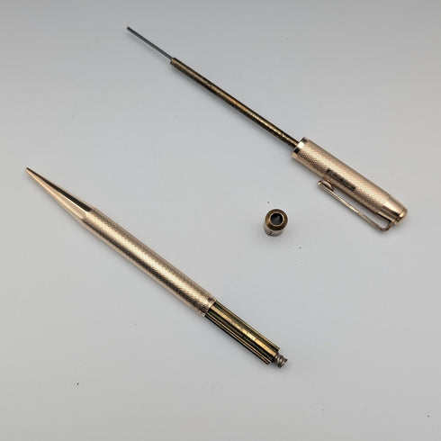 British Vintage Yard O' Red Rolled Gold Propelled Pencil in Case